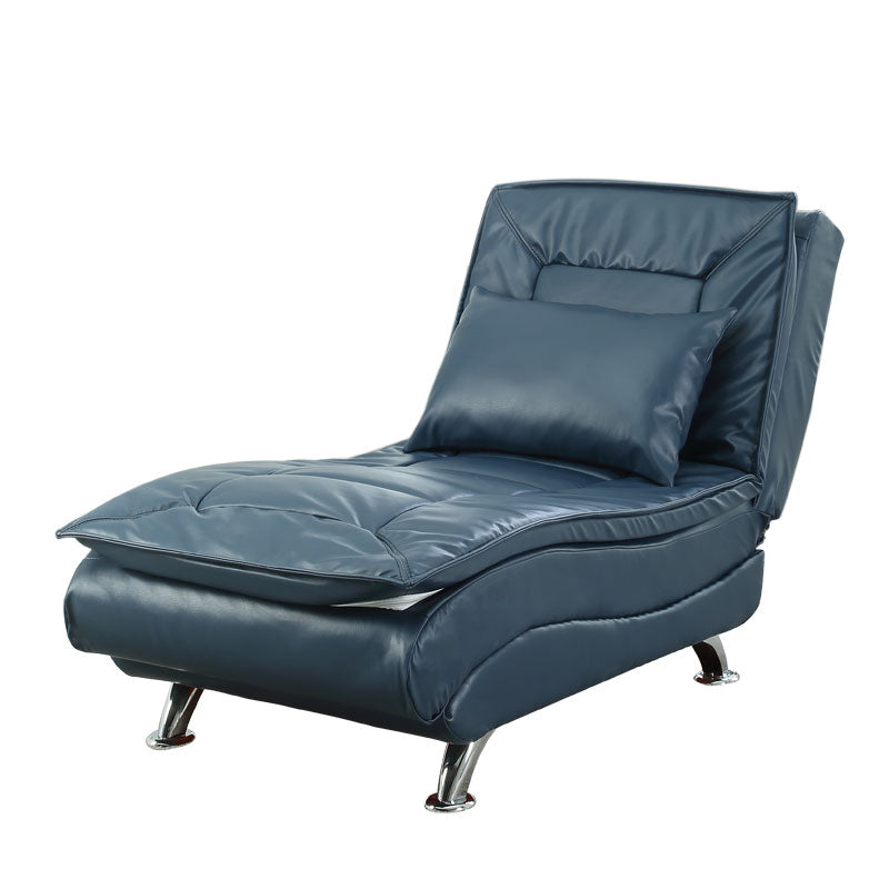 Contemporary Armless Accent Chair Faux Leather Reclining Chaise