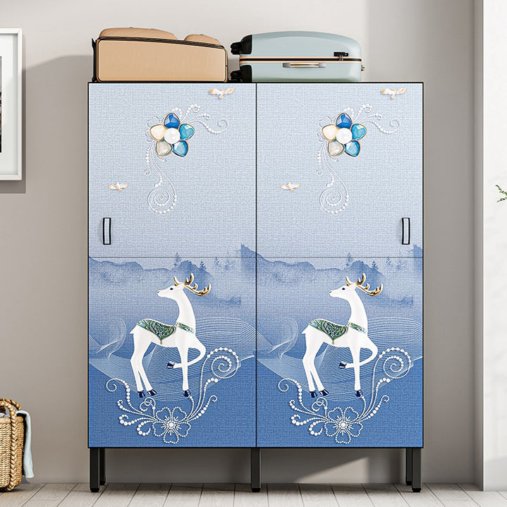 Modern Style Freestanding Wardrobe Armoire Metal Wardrobe with Clothes Rail