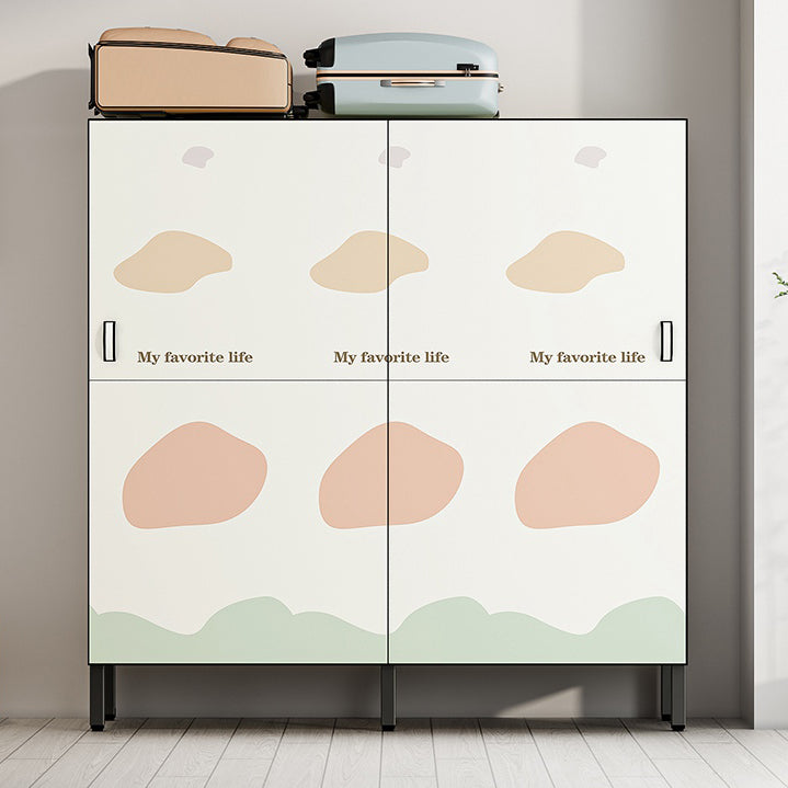 Modern Style Freestanding Wardrobe Armoire Metal Wardrobe with Clothes Rail