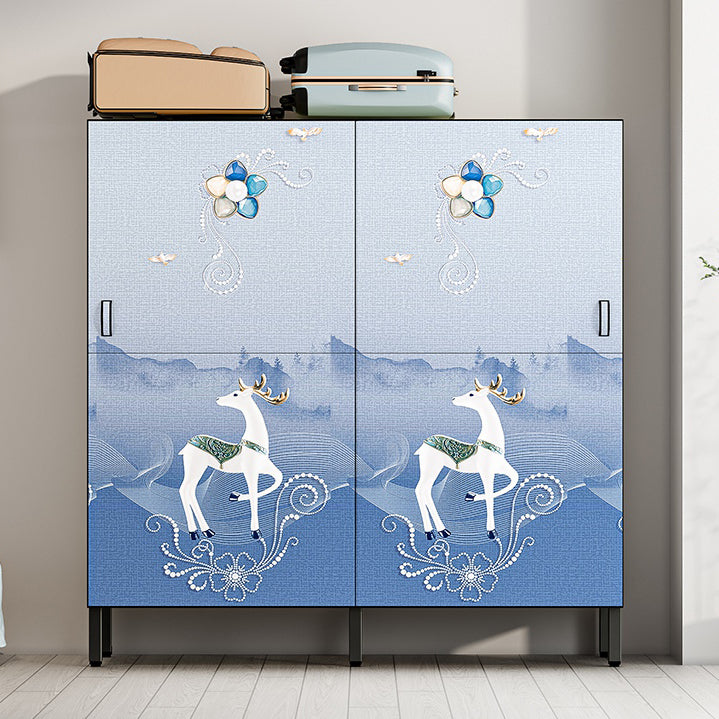 Modern Style Freestanding Wardrobe Armoire Metal Wardrobe with Clothes Rail