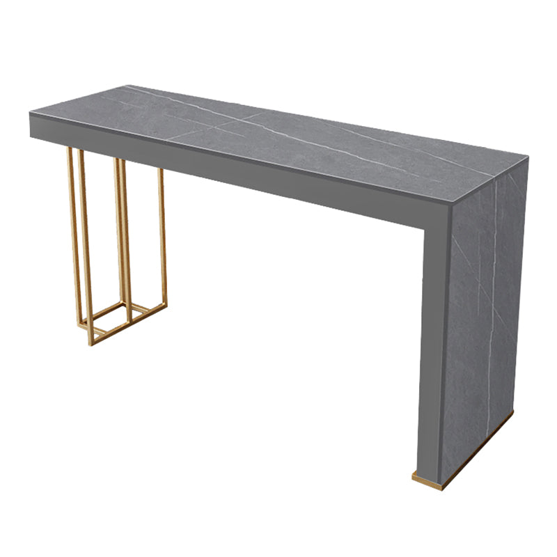 Glam Rectangle Stone Counter Table 1/3 Pieces Bar Table Set for Kitchen