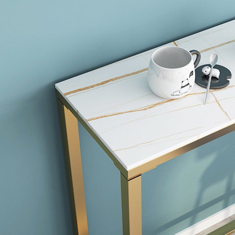 Glam Bar Pub Table Set 1/3 Pcs Rectangle Bar Table and Upholstered Stools with Metal Frame