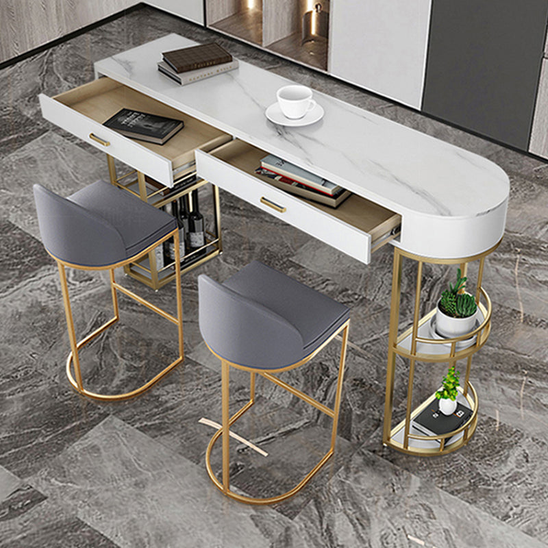 Glam Stone Counter Table 1/3 Pieces Bar Table Set for Living Room