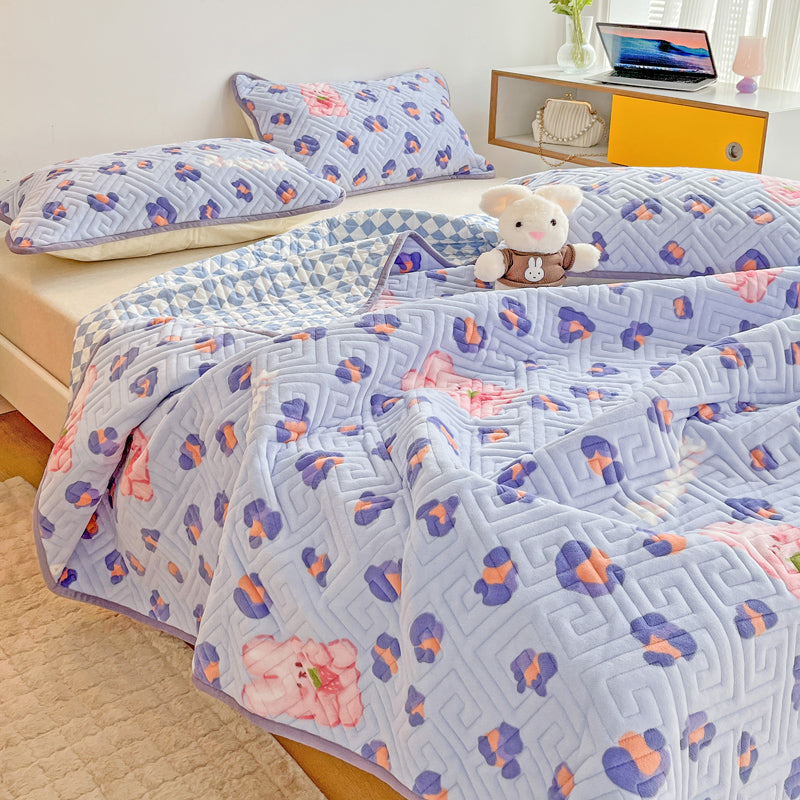 Breathable Knit Sheet Cartoon Pattern Non-Pilling Ultra-Soft Sheet
