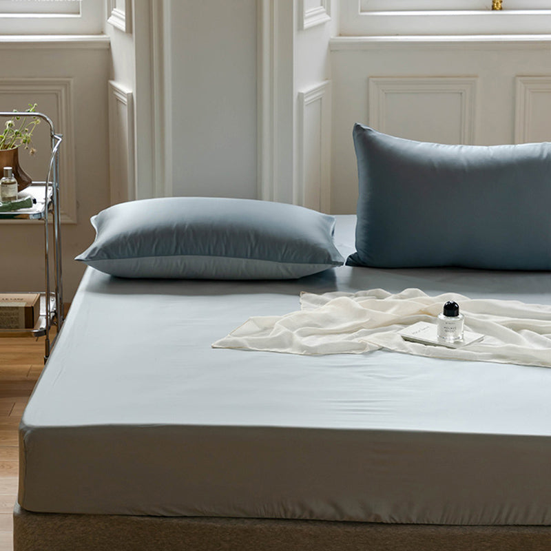 Fade Resistant Sheet Set Solid Color Cotton Breathable Soft Bed Sheets