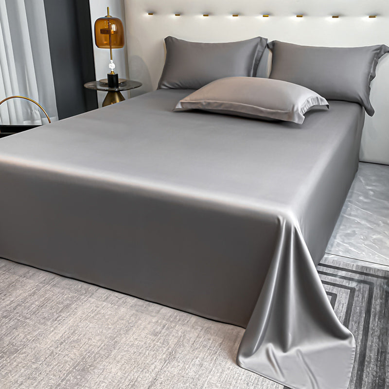 Bed Sheet Fabric Solid Color Silk Skin-friendly Bed Sheet Set