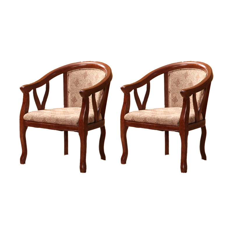 Traditional Style Dining Chair Upholstered Solid Wood Base Arm Chair for Home