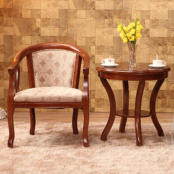 Traditional Style Dining Chair Upholstered Solid Wood Base Arm Chair for Home
