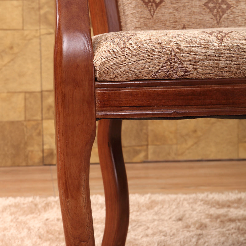 Traditional Style Dining Chair Upholstered Solid Wood Base Arm Chair for Home