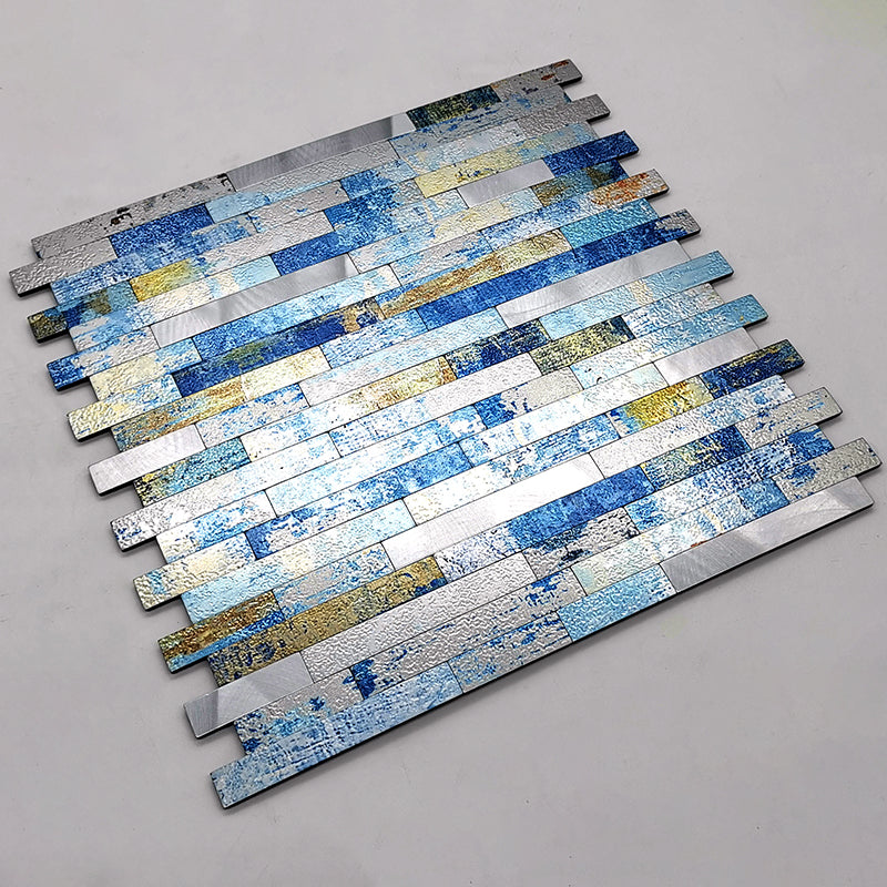 Aluminum Tile Peel and Stick Tile Bathroom Waterproof Backsplash Peel and Stick Wall Tile