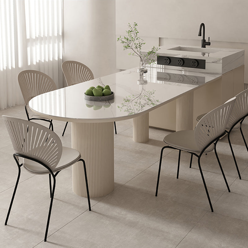 Sintered Stone Top Table White Dining Table for Kitchen Dining Room