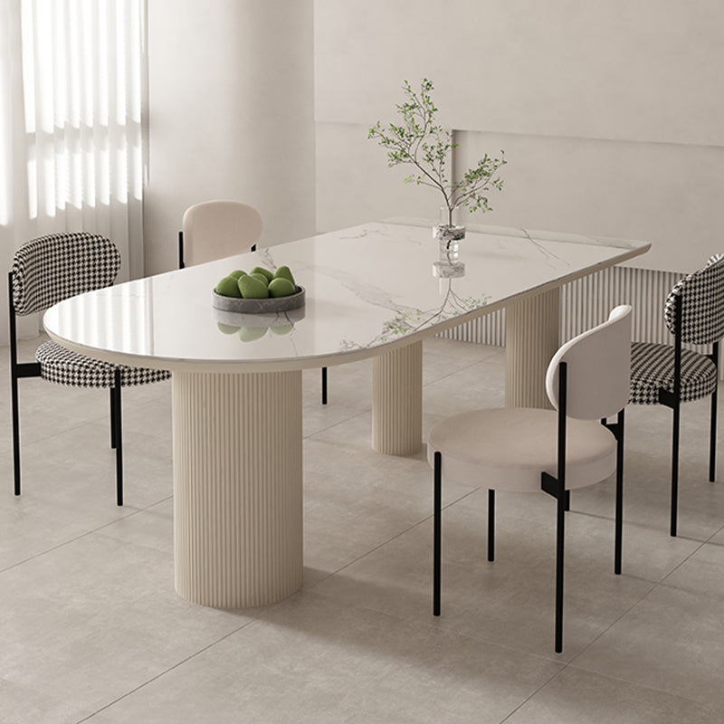 Sintered Stone Top Table White Dining Table for Kitchen Dining Room