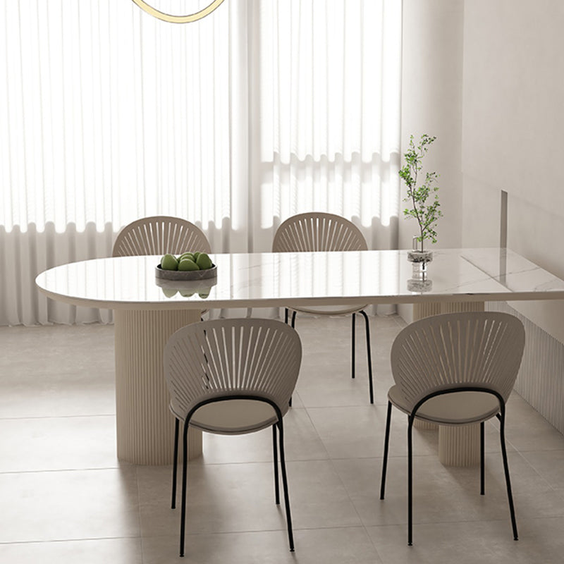 Sintered Stone Top Table White Dining Table for Kitchen Dining Room