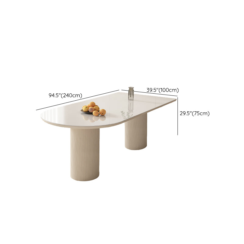 Sintered Stone Table White Dining Table for Kitchen Dining Room