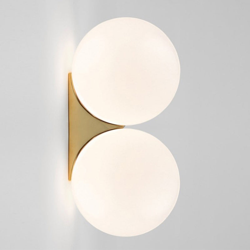 Contemporary 1/2-Light Chrome/Golden Wall Mounted Sconce Glass Statement Wall Light