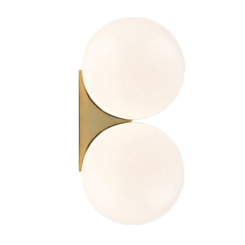 Contemporary 1/2-Light Chrome/Golden Wall Mounted Sconce Glass Statement Wall Light