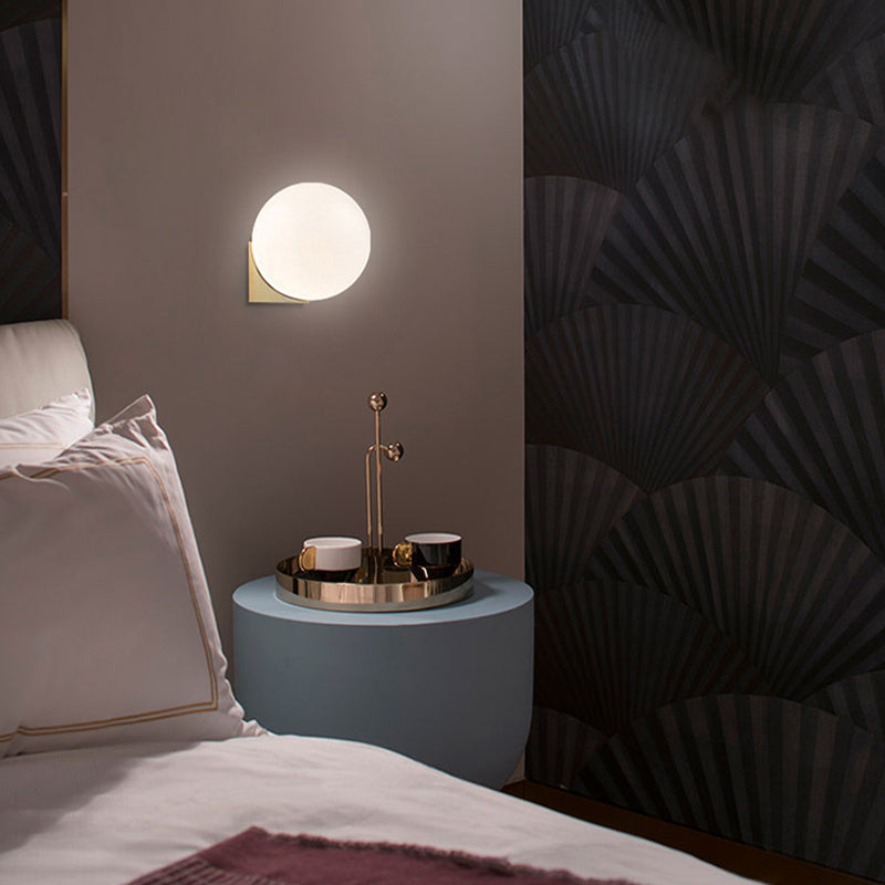 Contemporary 1/2-Light Chrome/Golden Wall Mounted Sconce Glass Statement Wall Light