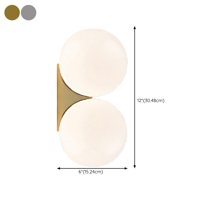 Contemporary 1/2-Light Chrome/Golden Wall Mounted Sconce Glass Statement Wall Light