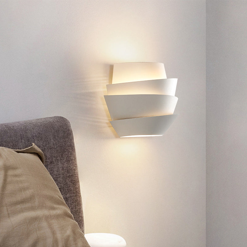 Contemporary 2-Light White Wall Mounted Sconce Metal Unique Wall Light