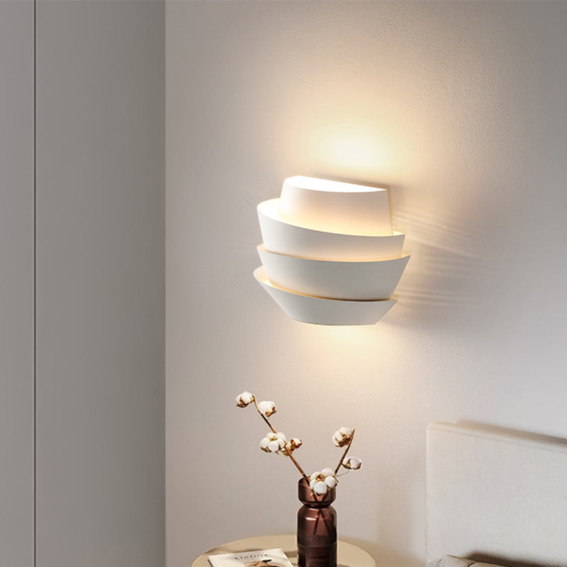 Contemporary 2-Light White Wall Mounted Sconce Metal Unique Wall Light