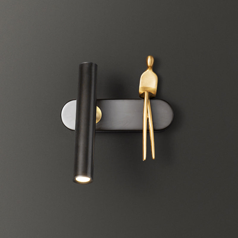 Copper Wall Lamp Modern Style Wall Mount Lamp with Metal Shade for Bedroom