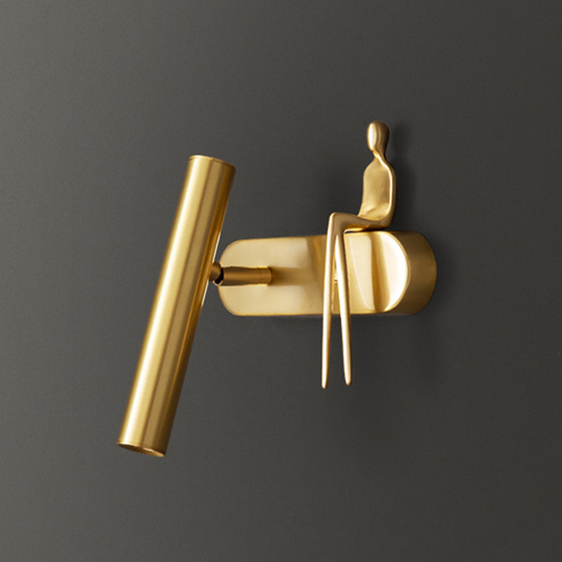 Copper Wall Lamp Modern Style Wall Mount Lamp with Metal Shade for Bedroom