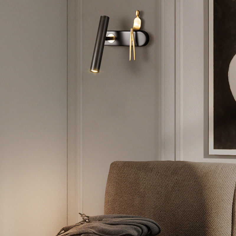 Copper Wall Lamp Modern Style Wall Mount Lamp with Metal Shade for Bedroom