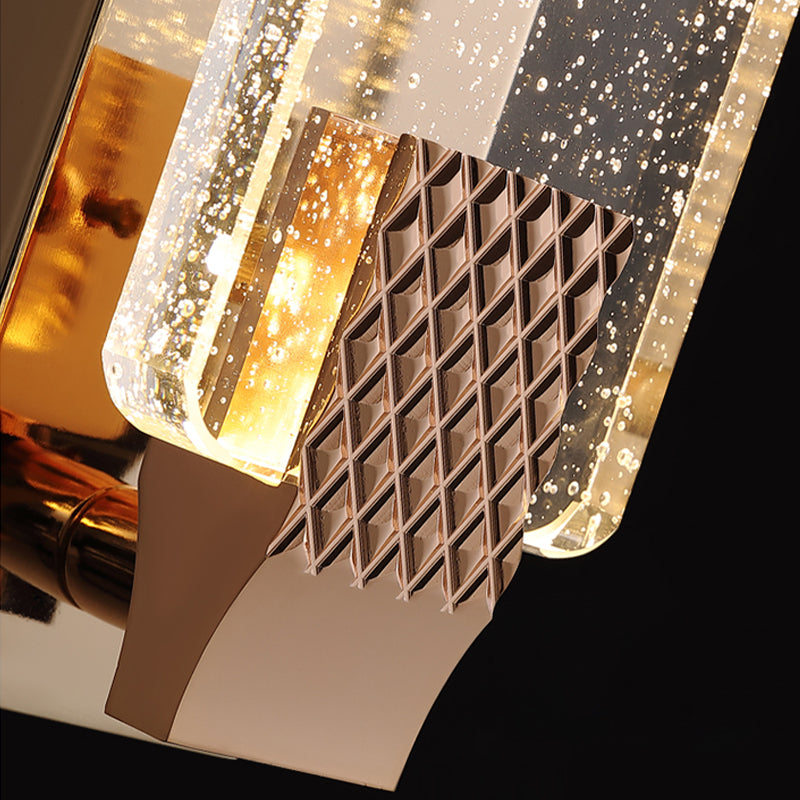 Modern LED Wall Lamp Simple Wall Mount Lamp with Crystal Shade for Bedroom