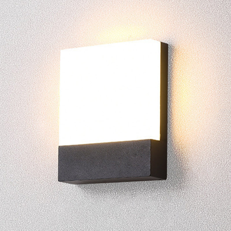 Modern LED Wall Lamp Square Waterproof Wall Mount Lamp with Acrylic Shade for Garden