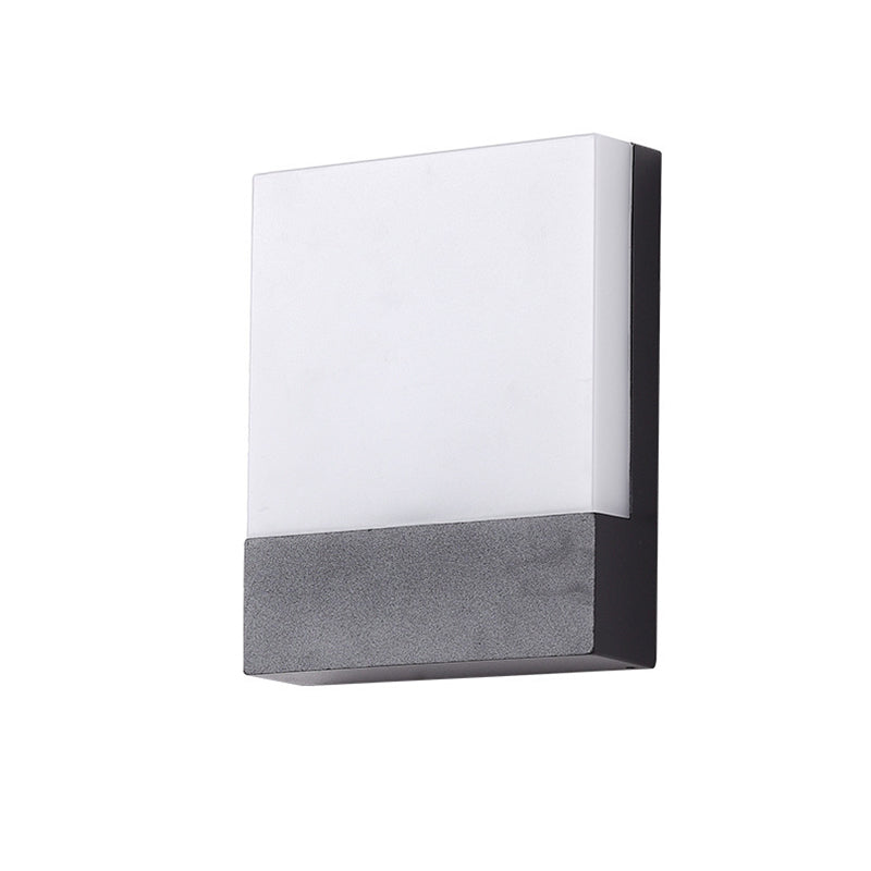 Modern LED Wall Lamp Square Waterproof Wall Mount Lamp with Acrylic Shade for Garden