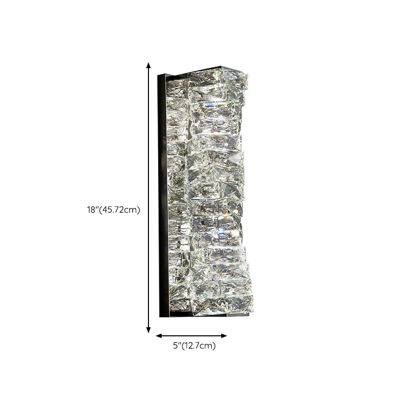 Crystal Wall Mounted Fixture LED Post Modern Wall Light in Chrome & Clear