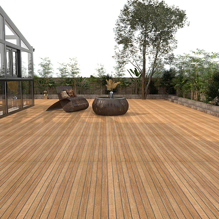 Outdoor Deck Tiles Floor Wall Wooden Snapping Stripe Composite Deck Tiles
