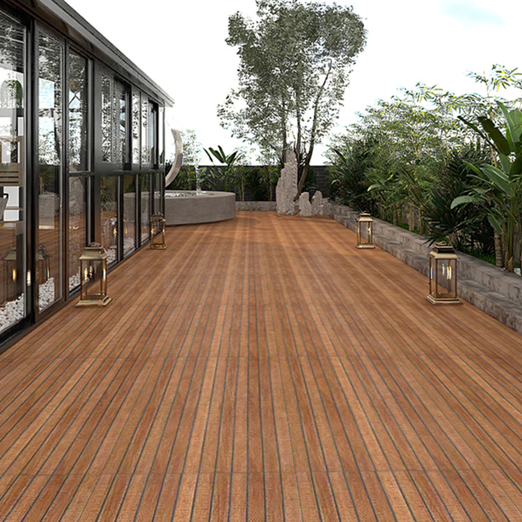 Outdoor Deck Tiles Floor Wall Wooden Snapping Stripe Composite Deck Tiles