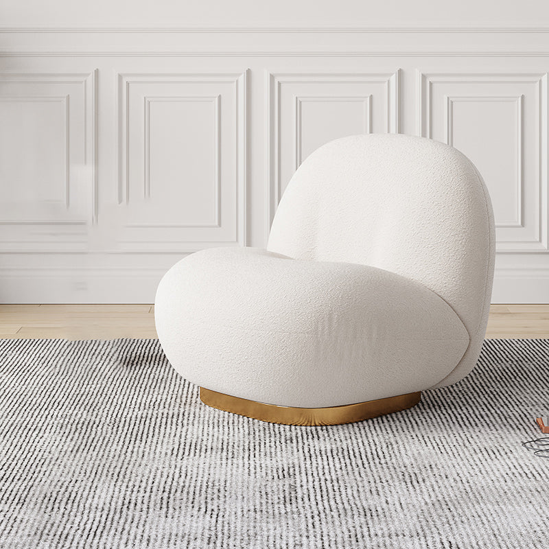 Solid Wood Chair Round Base Style Lounge Accent Chair for Living Room