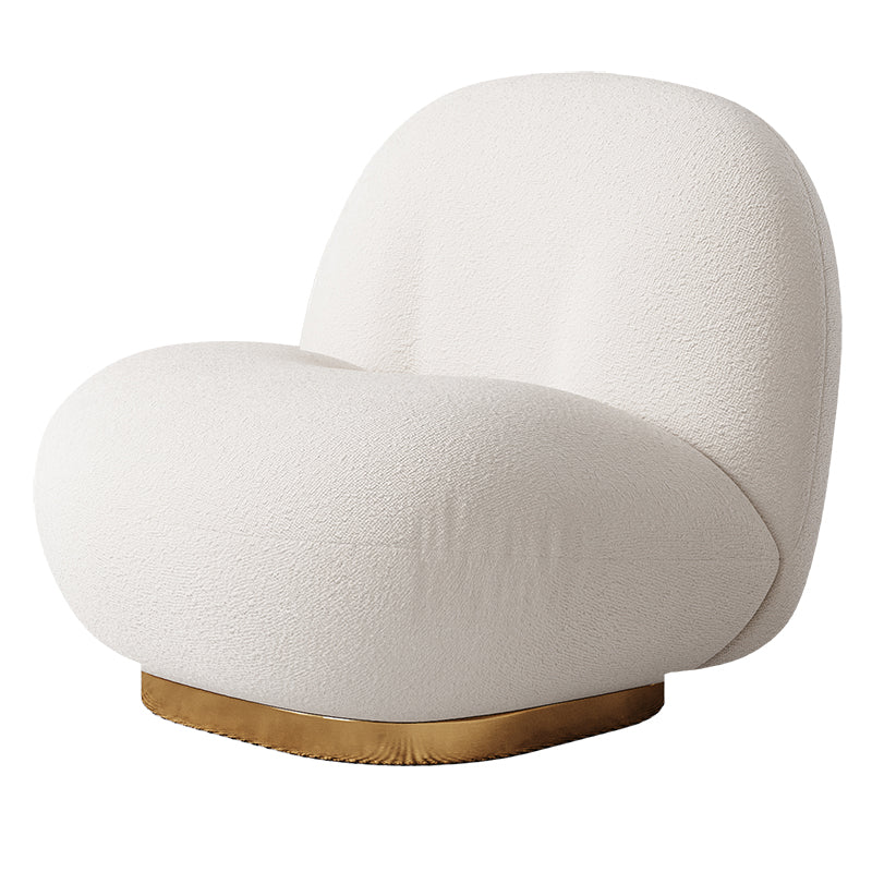 Solid Wood Chair Round Base Style Lounge Accent Chair for Living Room