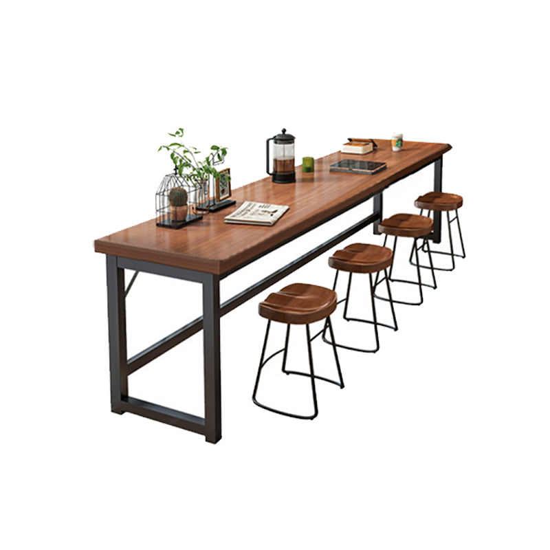 Modern Simple Indoor Bar Table Rectangle Bar Stool Table with Footrest