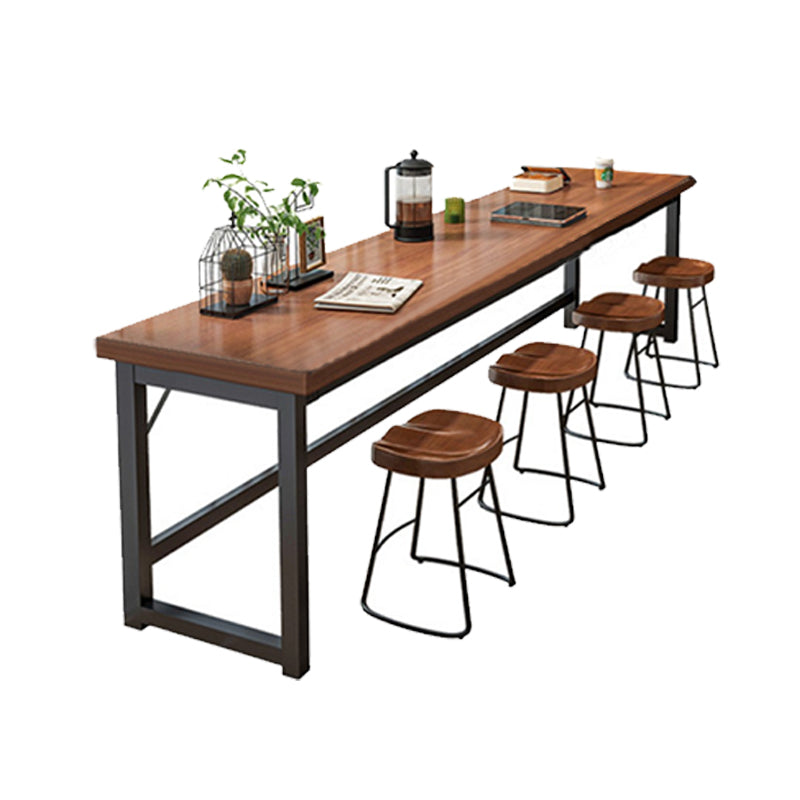 Modern Simple Indoor Bar Table Rectangle Bar Stool Table with Footrest
