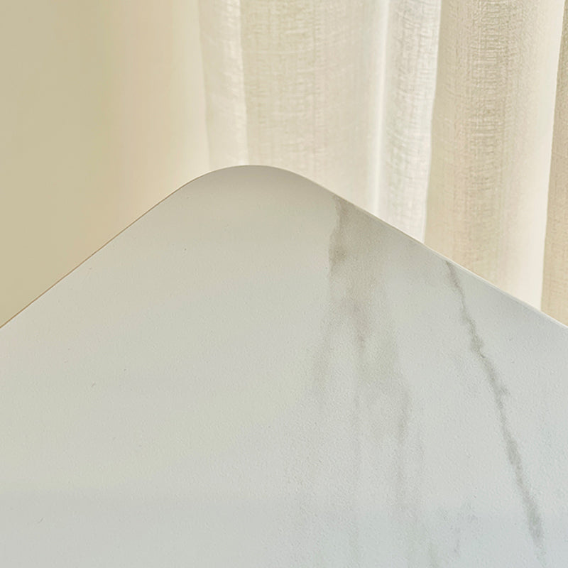 Rectangle Stone Top Bistro Table Modern Pub Table with Solid Wood Frame