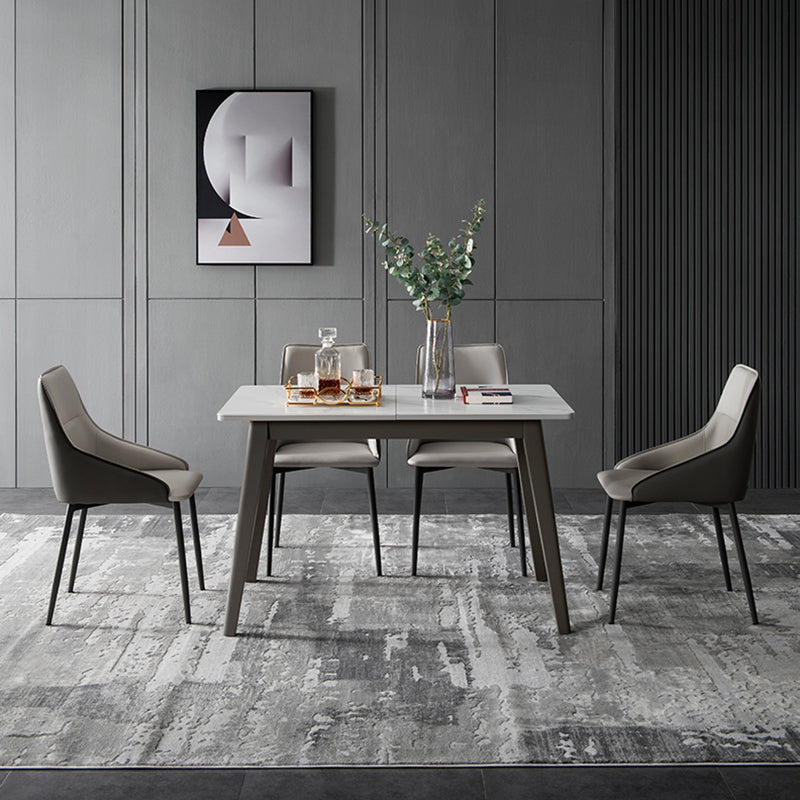 Rectangle Dining Table Set with Gray Legs 1/2/5/7 Pcs Dinette Set for Home