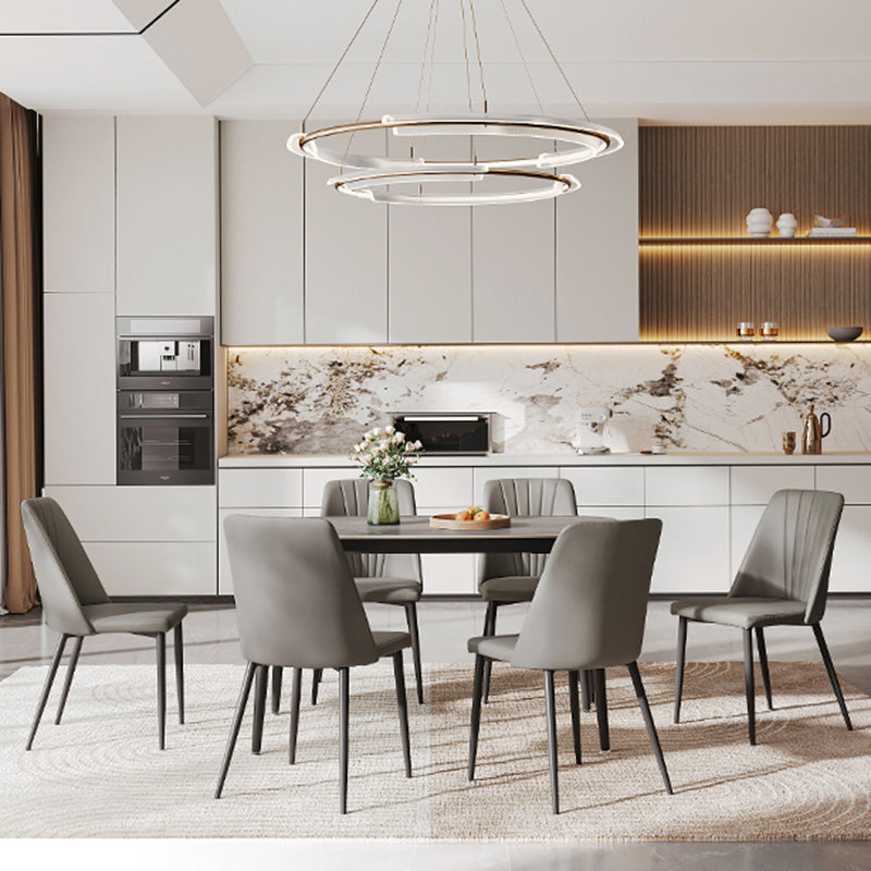 Matte Finish Stone Dining Table Set for Home 1/2/5/7 Pcs Modern Dinette Set