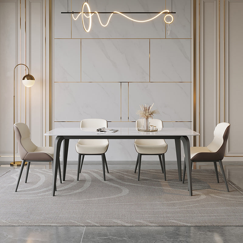 Rectangle Dining Table Set 1/5/7 Pcs White Dinette Set for Home