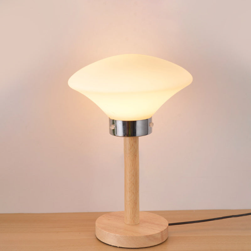 Globe/Zylinder/quadratische Nachttischlicht modernistisch gefrostetes Glas 1 helle Holz Nachtlampe für Bett
