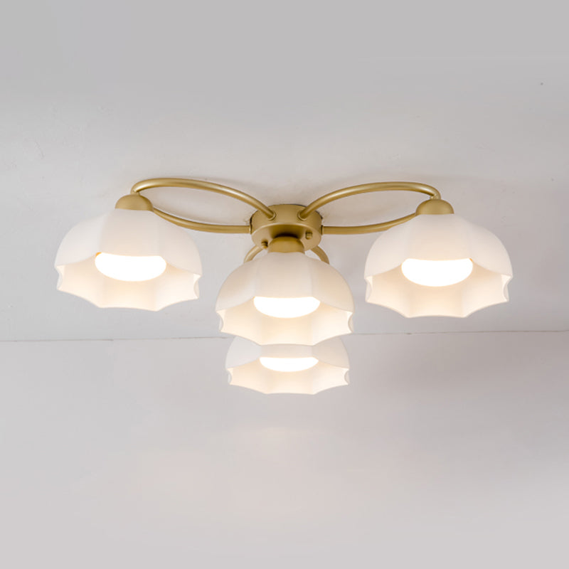 Nordic Style Ceiling Light Dome Shape Ceiling Lamp with Glass Shade for Living Room