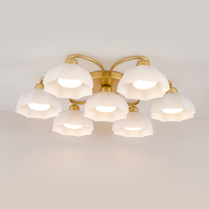 Nordic Style Ceiling Light Dome Shape Ceiling Lamp with Glass Shade for Living Room