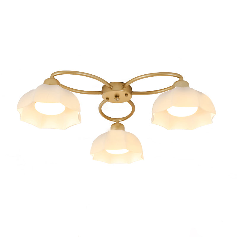 Nordic Style Ceiling Light Dome Shape Ceiling Lamp with Glass Shade for Living Room