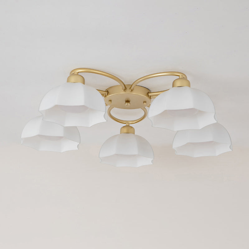 Nordic Style Ceiling Light Dome Shape Ceiling Lamp with Glass Shade for Living Room