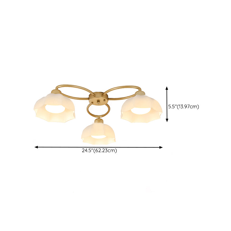 Nordic Style Ceiling Light Dome Shape Ceiling Lamp with Glass Shade for Living Room