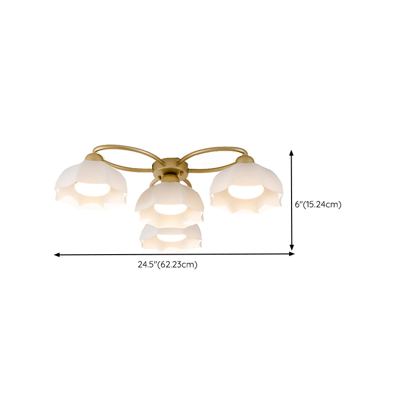 Nordic Style Ceiling Light Dome Shape Ceiling Lamp with Glass Shade for Living Room