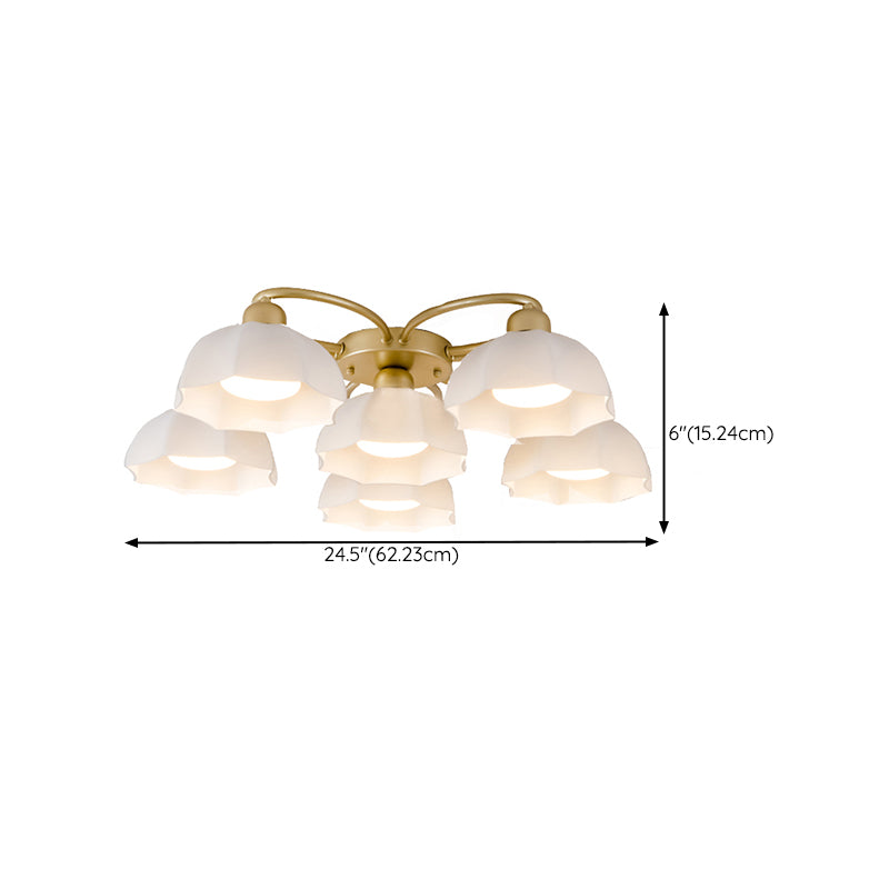 Nordic Style Ceiling Light Dome Shape Ceiling Lamp with Glass Shade for Living Room