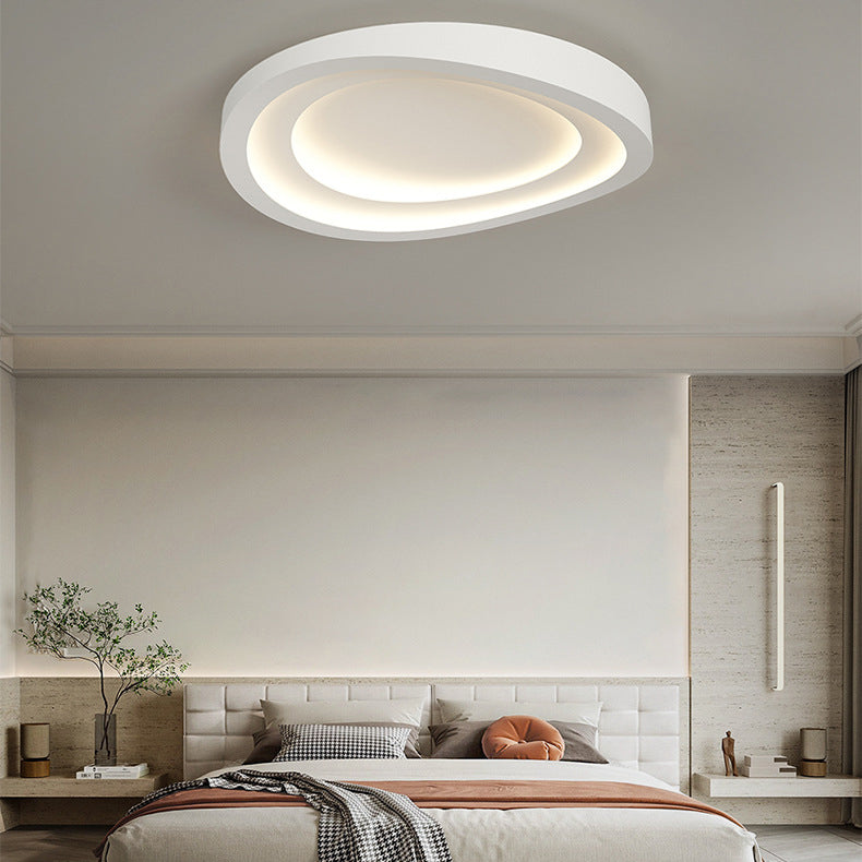 Modernism Flush Mount Ceiling Light White Flush Lighting with Metal for Bedroom